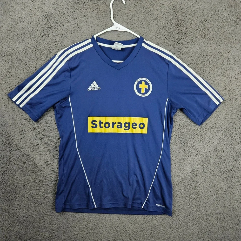Adidas Silverbacks FC Soccer Jersey Mens Medium Blue Storageo‎ Climalite